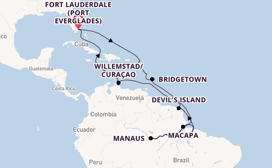 South America from Australia with the Volendam