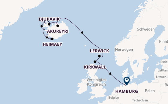 Arktis ab Reykjavik, Island auf der MS Spitsbergen
