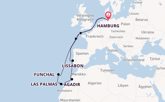 Kanarische Inseln ab Hamburg auf der Mein Schiff Flow