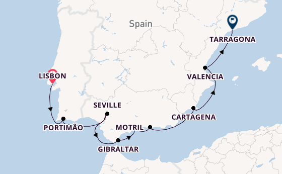 Western Mediterranean from Lisbon, Portugal with the Azamara Quest