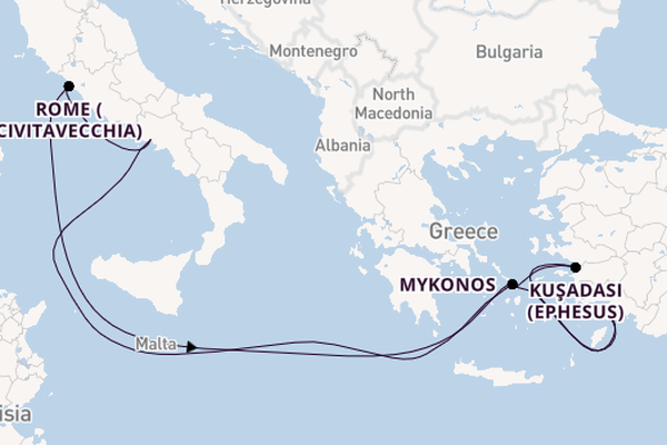 Mediterranean Sea from Marmaris, Turkey with the MSC Divina