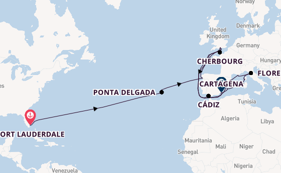 trans-Atlantisch vanaf Fort Lauderdale, Verenigde Staten met de Regal Princess