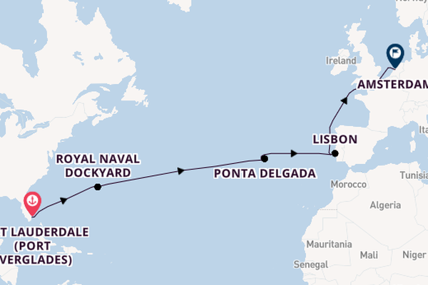 Transatlantic from Fort Lauderdale (Port Everglades), Florida, USA with the Celebrity Eclipse