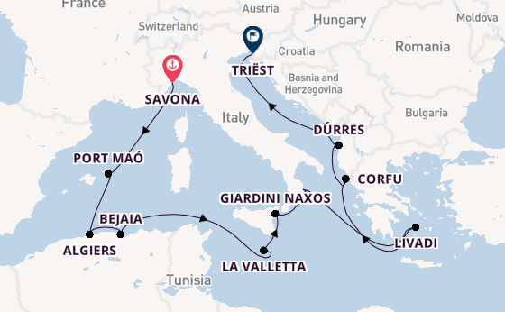 Middellandse Zee vanaf Savona, Italië met de Amera