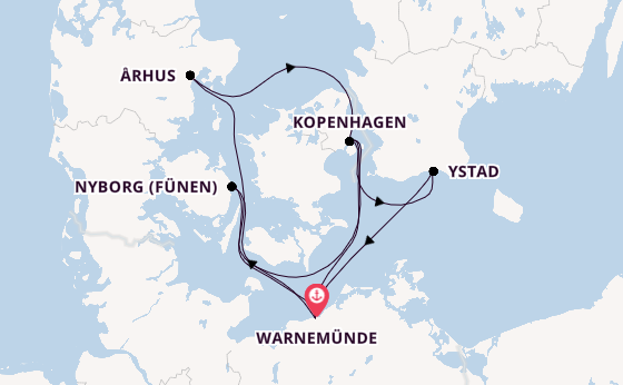 Ostsee ab Warnemünde auf AIDAmar
