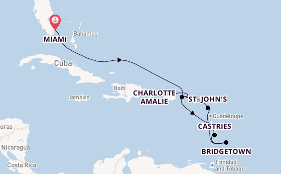 Caribbean from Miami, Florida with the Seven Seas Prestige