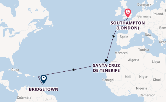 Caribbean from Southampton, England with the Arvia