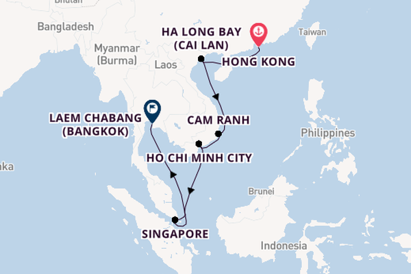 South East Asia from Hong Kong, China with the Seven Seas Explorer