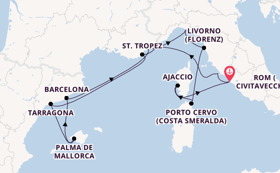 Westliches Mittelmeer ab Civitavecchia (Rom), Italien auf der EXPLORA I