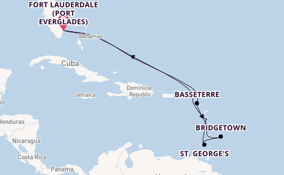 Caribbean from Fort Lauderdale (Port Everglades), Florida, USA with the Celebrity Eclipse