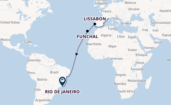 trans-Atlantisch vanaf Marseille, Frankrijk met de MSC Musica