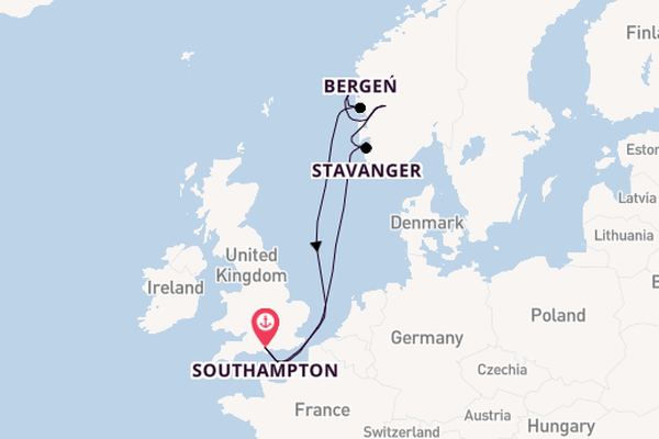 Norway from Southampton, England with the Borealis