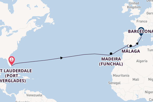 Transatlantic from Fort Lauderdale (Port Everglades), Florida, USA with the Majestic Princess