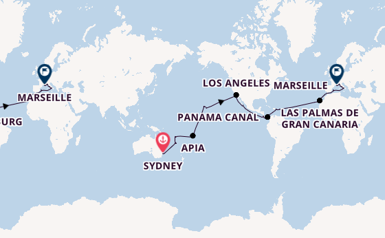 World Cruise from Sydney, Australia with the MSC Magnifica