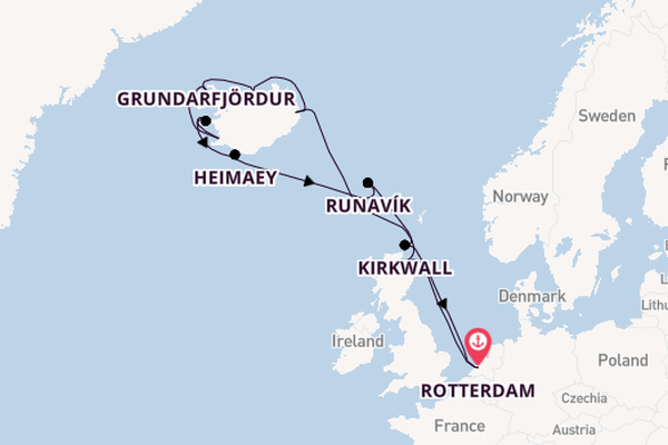 Arctica vanaf Rotterdam, Nederland met de Rotterdam