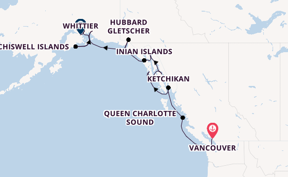 Alaska ab Vancouver, Kanada auf der Seabourn Encore
