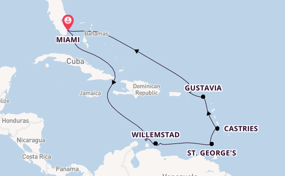 Caribbean vanaf Miami, Verenigde Staten met de Marina