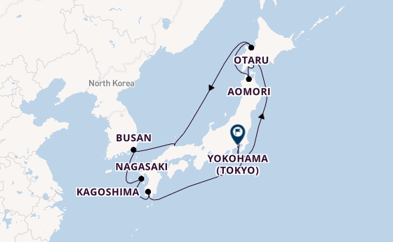 Japan from Tokyo, Japan with the Diamond Princess