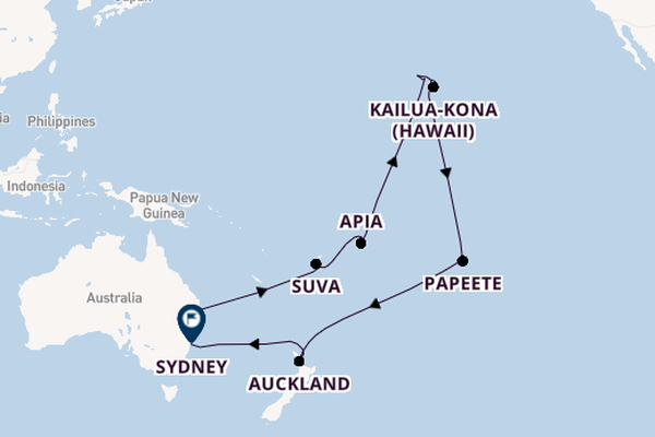 Hawaii from Brisbane, Australia with the Crown Princess