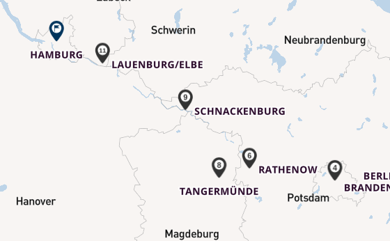 Elbe ab Berlin-Spandau, Deutschland auf der MS Sans Souci