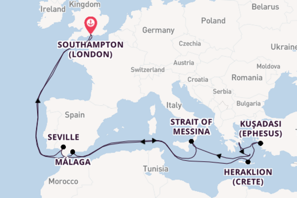 Mediterranean From Southampton with the Queen Anne