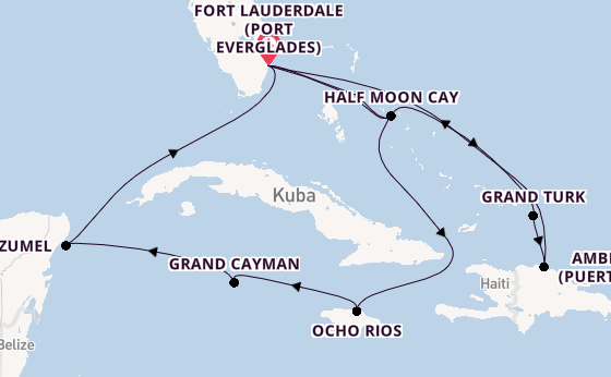 Karibik ab Fort Lauderdale (Port Everglades), USA auf der Nieuw Statendam