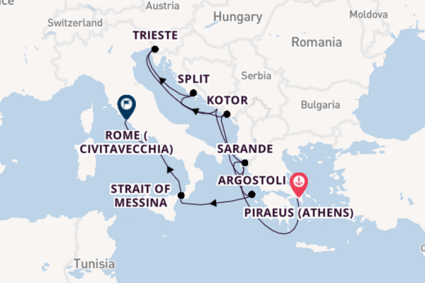 Mediterranean from Piraeus (Athens), Greece with the Nieuw Statendam