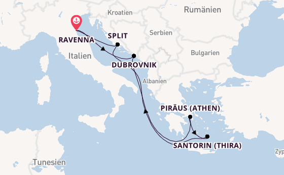 Mittelmeer ab Ravenna, Italien auf der Explorer of the Seas