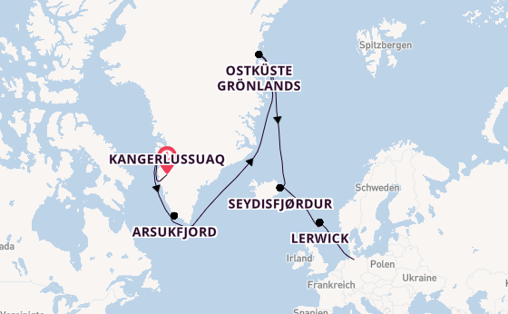 Arktis ab Kangerlussuaq, Grönland auf der HANSEATIC spirit