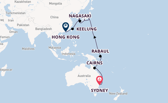 East Asia from Sydney, Australia with the Costa Deliziosa