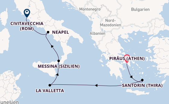 Mittelmeer ab Piräus (Athen), Griechenland auf der EXPLORA II
