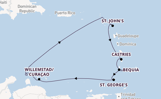 Southern Caribbean from Bridgetown, Barbados with the Silver Spirit