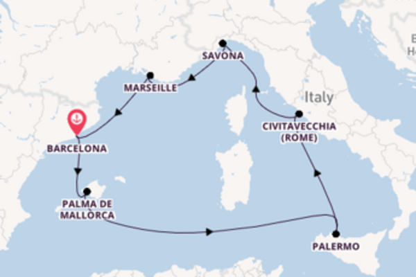 Cruise in 8 dagen naar Mallorca en Sicilië met Costa Cruises