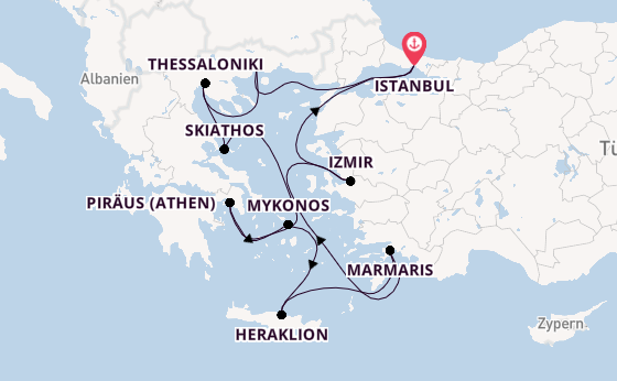 Östliches Mittelmeer ab Istanbul, Türkei auf der Seven Seas Splendor