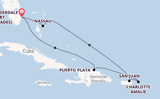 Caribbean from Fort Lauderdale (Port Everglades), Florida, USA with the Celebrity Beyond