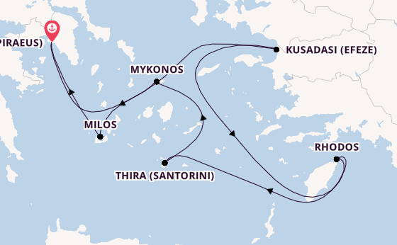 Oostelijke Middellandse Zee vanaf Athene (Piraeus), Griekenland met de Celestyal Journey