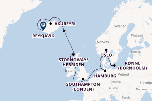 Verenigd Koninkrijk vanaf Kopenhagen, Denemarken met de EXPLORA IV