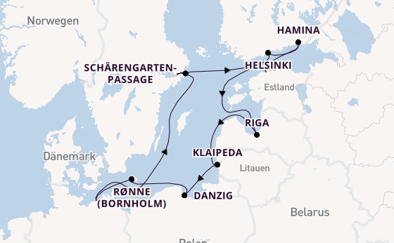 Ostsee ab Warnemünde, Deutschland auf AIDAsol