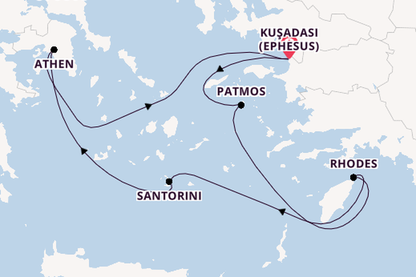 Eastern Mediterranean from Kuşadası (Ephesus), Turkey with the Celestyal Discovery