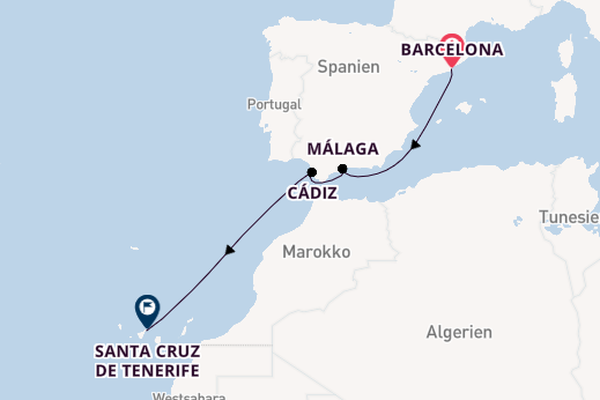 Westliches Mittelmeer ab Barcelona, Spanien auf der Costa Toscana