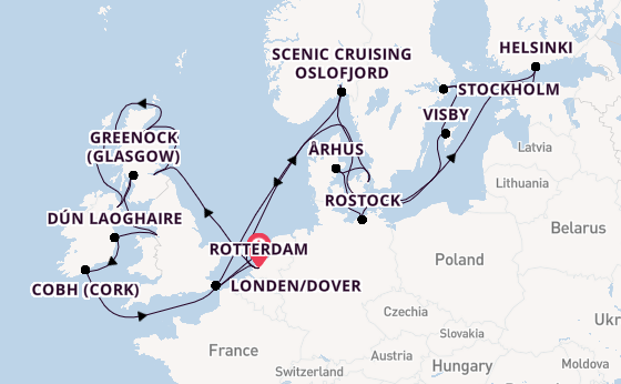 Britse Eilanden vanaf Rotterdam, Nederland met de Nieuw Statendam