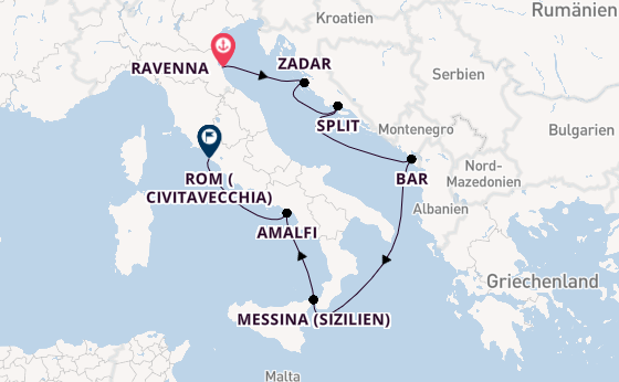 Mittelmeer ab Ravenna, Italien auf der Explorer of the Seas