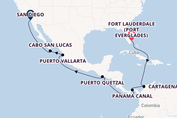 Central America from Fort Lauderdale (Port Everglades), Florida with the Eurodam