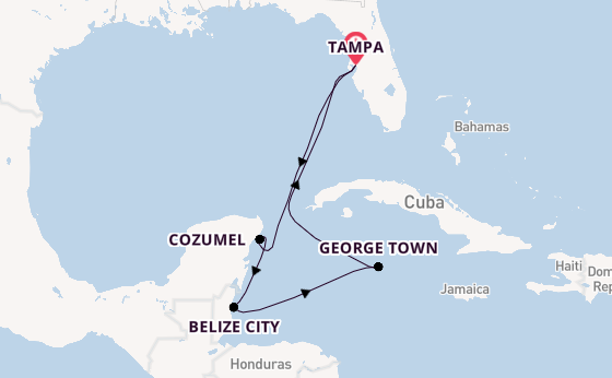 Western Caribbean from Tampa, Florida, USA with the Celebrity Summit