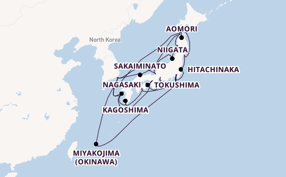 Japan from Tokyo, Japan with the Sapphire Princess