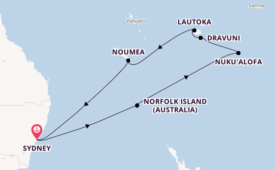 Südsee ab Sydney auf der Carnival Adventure
