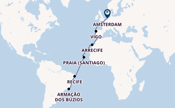 trans-Atlantisch vanaf Rio de Janeiro, Brazilië met de Sabourn Venture 