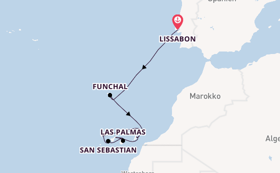 Kanarische Inseln ab Lissabon, Portugal auf AIDAsol