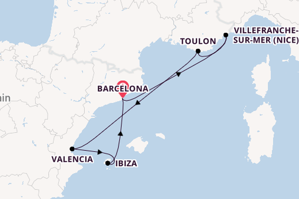 Western Mediterranean from Barcelona, Spain with the Resilient Lady