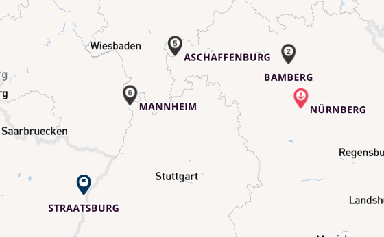 Main vanaf Nürnberg, Duitsland met de VIVA MOMENTS